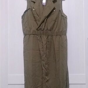 Lane bryant dress sz 28 Color green olive,high low